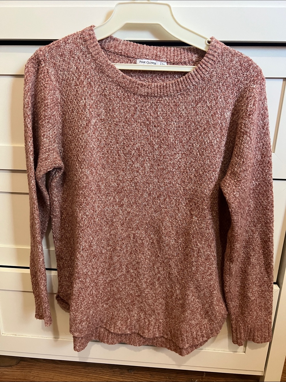 Pink Clover Dusty Rose Marled Crewneck Sweater
